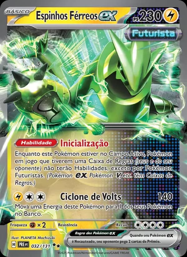 Espinhos Férreos ex — Evoluções Prismáticas 32 Portuguese Pokémon card