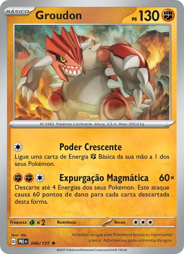 Groudon — Evoluções Prismáticas 49 Portuguese Pokémon card