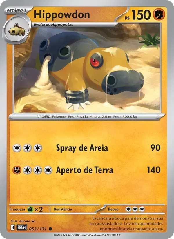 Hippowdon — Evoluções Prismáticas 53 Portuguese Pokémon card
