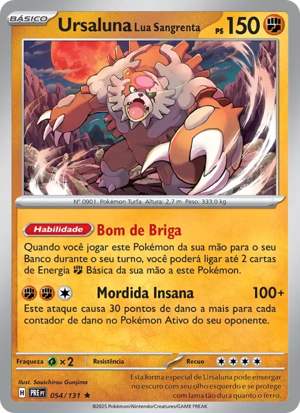 Ursaluna Lua Sangrenta — Evoluções Prismáticas 54 Portuguese Pokémon card