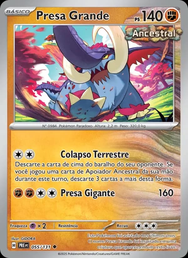 Presa Grande — Evoluções Prismáticas 55 Portuguese Pokémon card