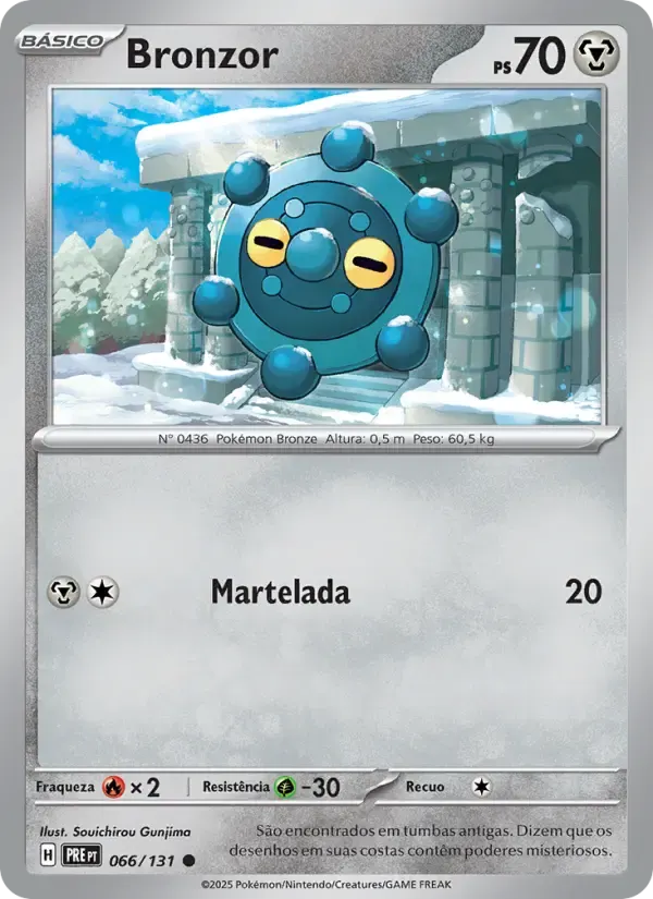 Bronzor — Evoluções Prismáticas 66 Portuguese Pokémon card