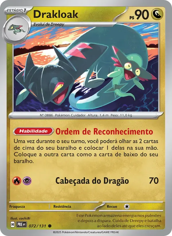Drakloak — Evoluções Prismáticas 72 Portuguese Pokémon card