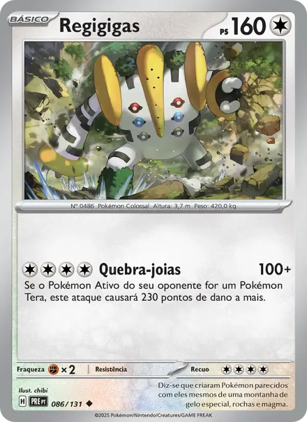 Regigigas — Evoluções Prismáticas 86 Portuguese Pokémon card