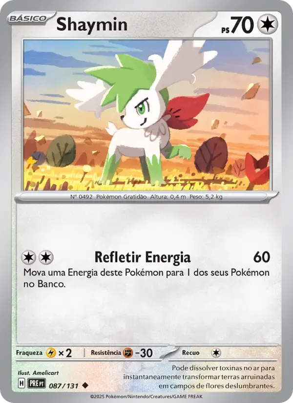 Shaymin — Evoluções Prismáticas 87 Portuguese Pokémon card