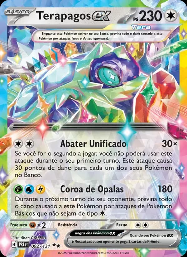 Terapagos ex — Evoluções Prismáticas 92 Portuguese Pokémon card