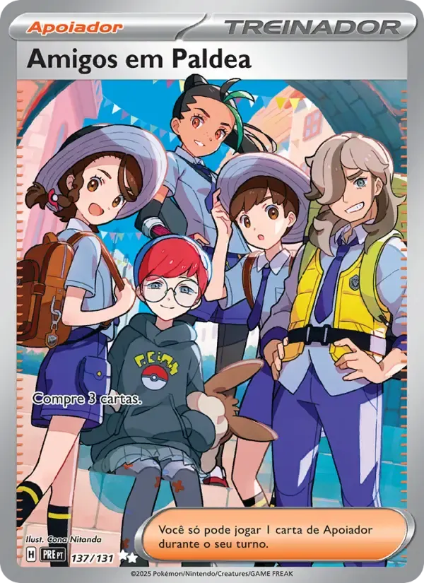 Amigos em Paldea — Evoluções Prismáticas 137 Portuguese Pokémon card