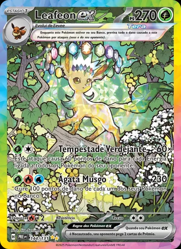 Leafeon ex — Evoluções Prismáticas 144 Portuguese Pokémon card
