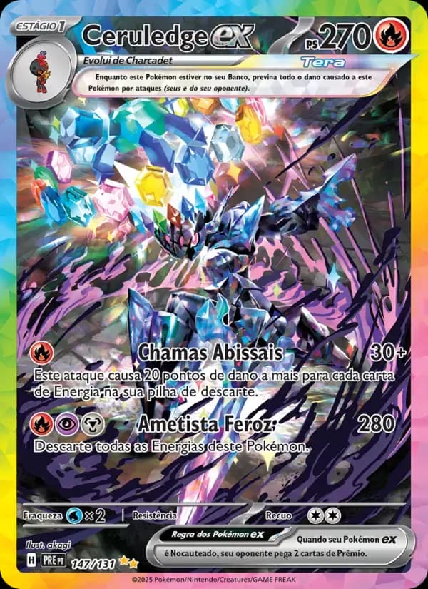 Ceruledge ex — Evoluções Prismáticas 147 Portuguese Pokémon card
