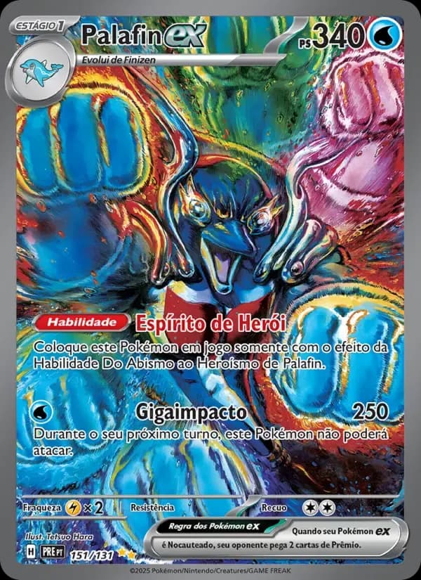 Palafin ex — Evoluções Prismáticas 151 Portuguese Pokémon card