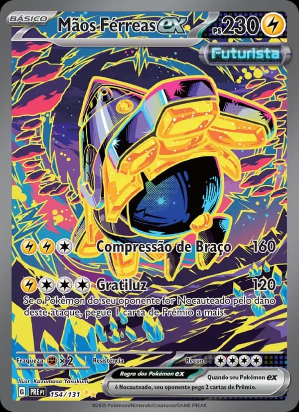 Mãos Férreas ex — Evoluções Prismáticas 154 Portuguese Pokémon card