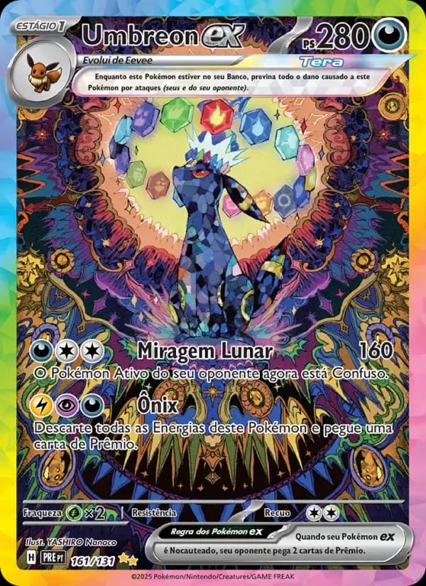 Umbreon ex — Evoluções Prismáticas 161 Portuguese Pokémon card
