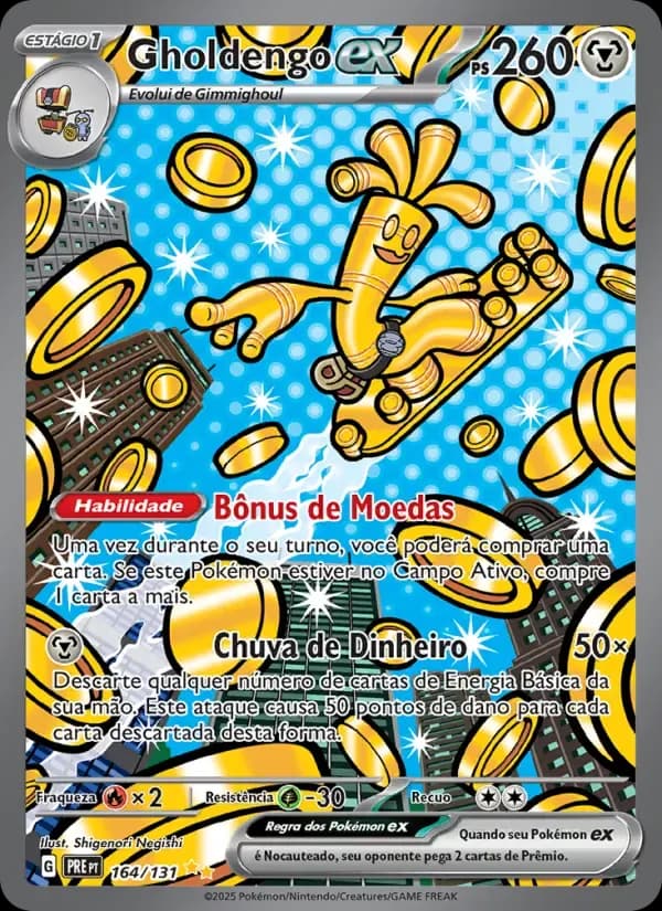 Gholdengo ex — Evoluções Prismáticas 164 Portuguese Pokémon card