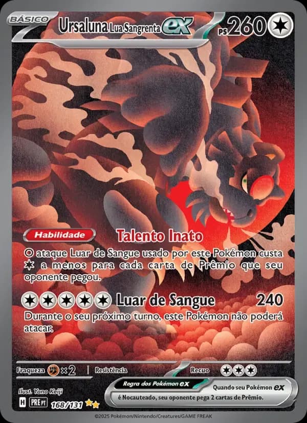 Ursaluna Lua Sangrenta ex — Evoluções Prismáticas 168 Portuguese Pokémon card
