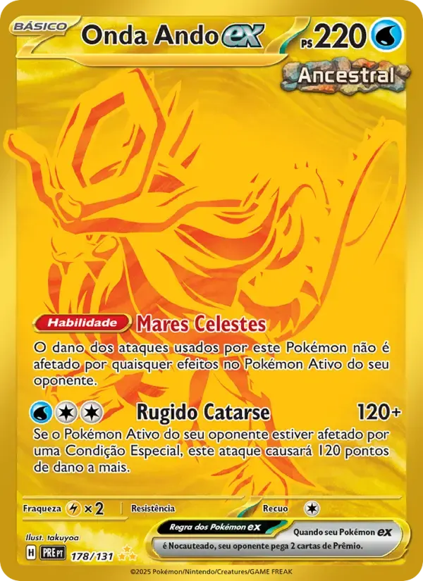 Onda Ando ex — Evoluções Prismáticas 178 Portuguese Pokémon card