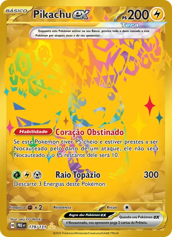 Pikachu ex — Evoluções Prismáticas 179 Portuguese Pokémon card