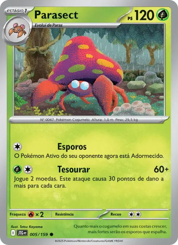 Parasect — Amigos de Jornada 5 Portuguese Pokémon card