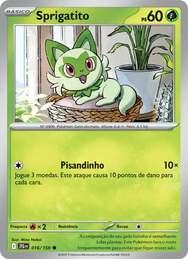 Sprigatito — Amigos de Jornada 16 Portuguese Pokémon card