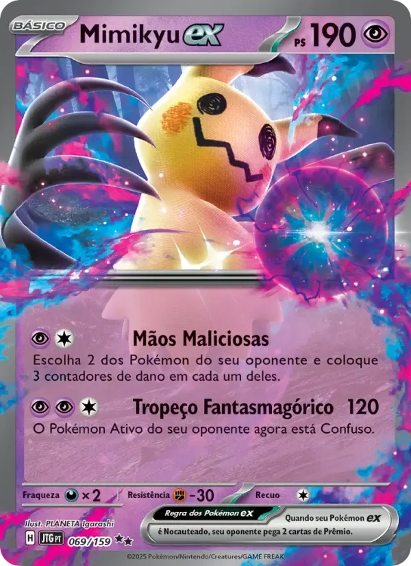 Mimikyu ex — Amigos de Jornada 69 Portuguese Pokémon card