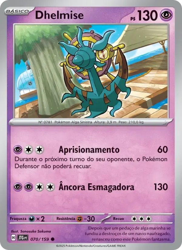 Dhelmise — Amigos de Jornada 70 Portuguese Pokémon card