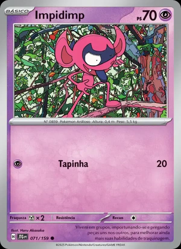 Impidimp — Amigos de Jornada 71 Portuguese Pokémon card