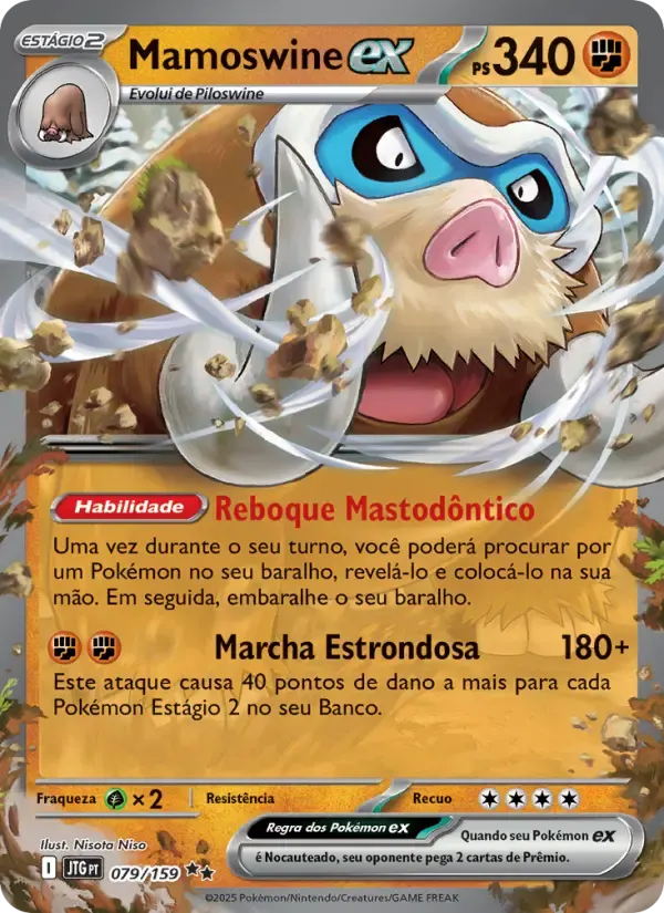 Mamoswine ex — Amigos de Jornada 79 Portuguese Pokémon card