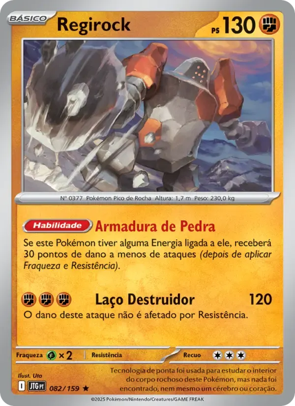 Regirock — Amigos de Jornada 82 Portuguese Pokémon card