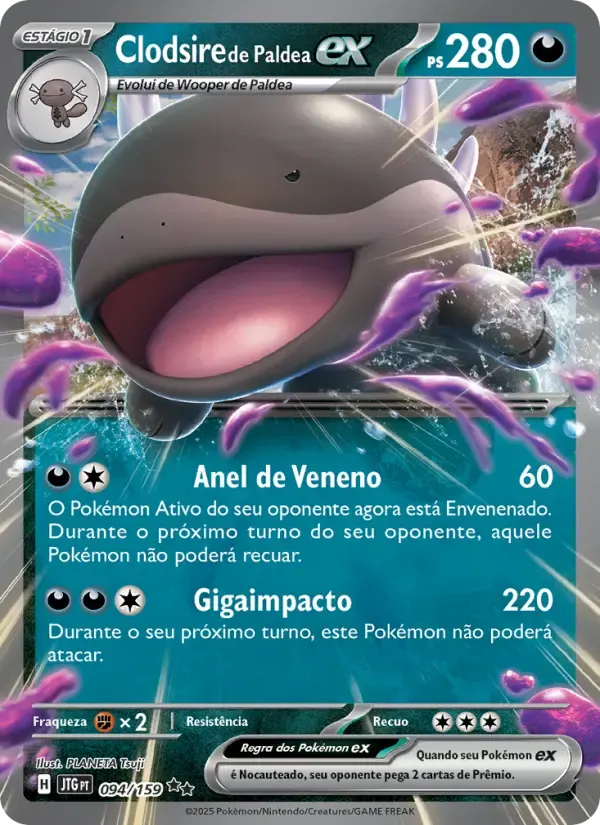 Clodsire de Paldea ex — Amigos de Jornada 94 Portuguese Pokémon card