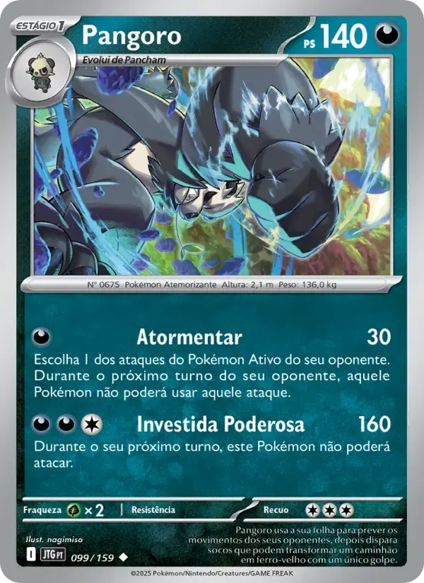 Pangoro — Amigos de Jornada 99 Portuguese Pokémon card