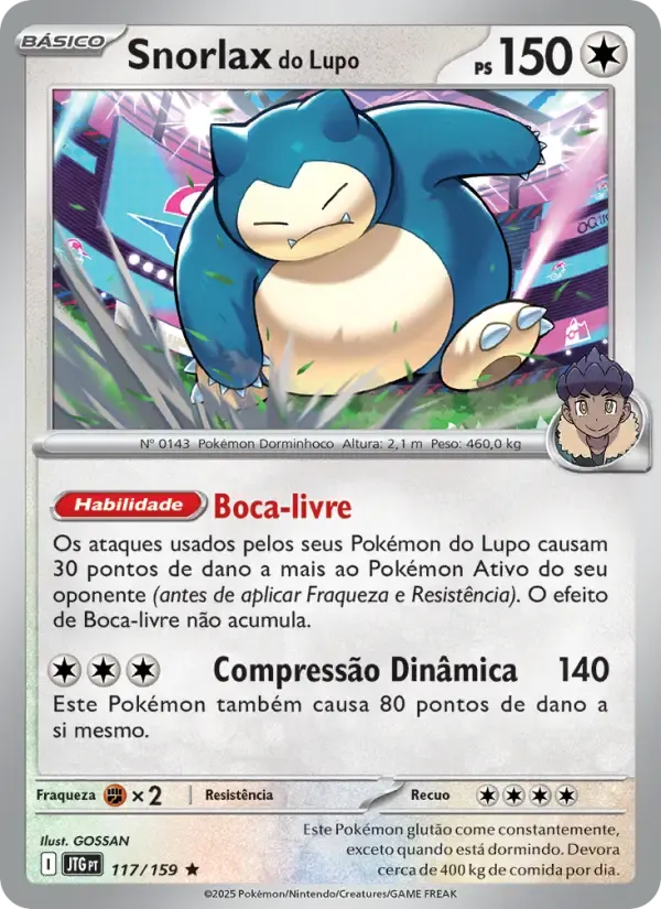 Snorlax do Lupo — Amigos de Jornada 117 Portuguese Pokémon card