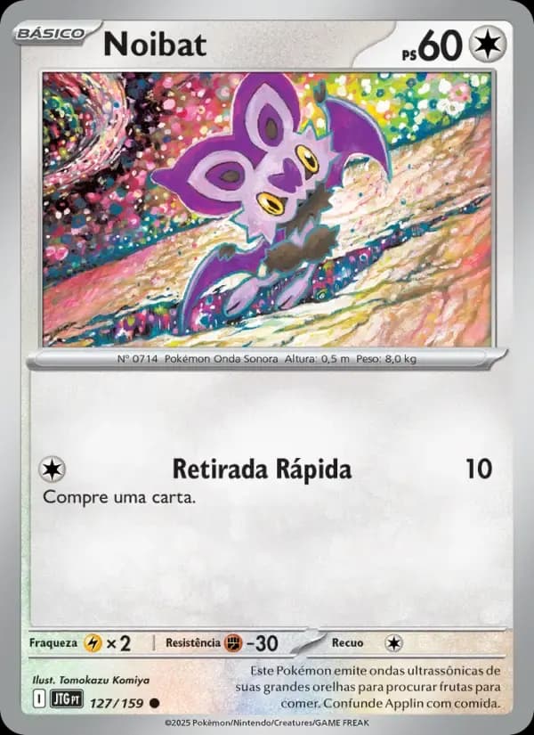 Noibat — Amigos de Jornada 127 Portuguese Pokémon card