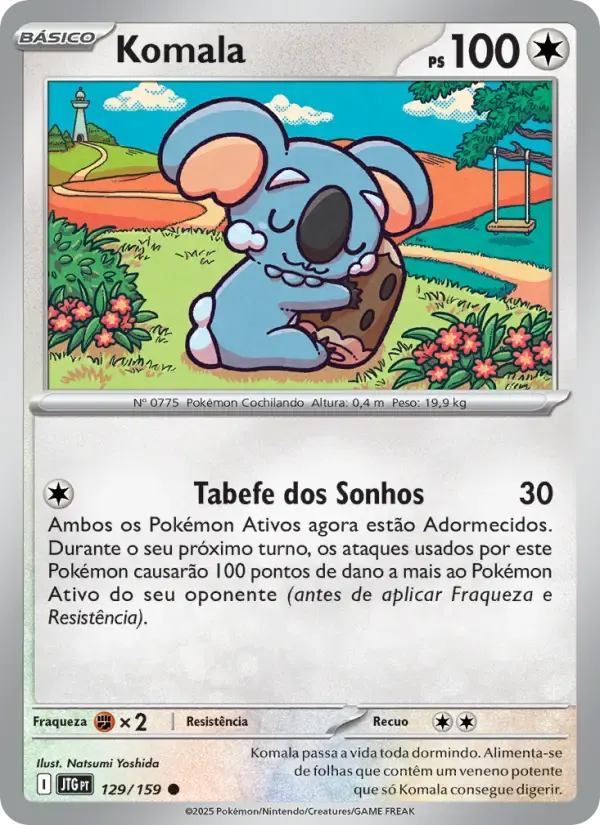 Komala — Amigos de Jornada 129 Portuguese Pokémon card