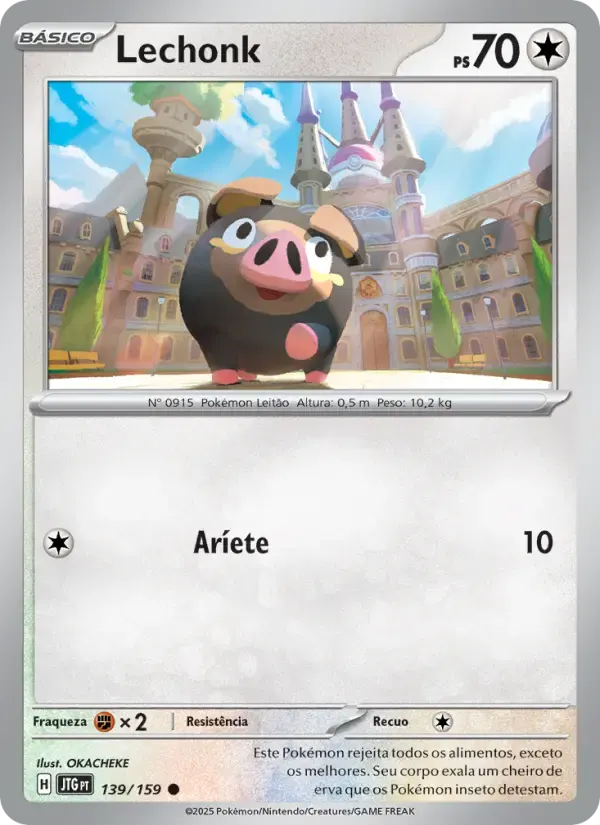 Lechonk — Amigos de Jornada 139 Portuguese Pokémon card