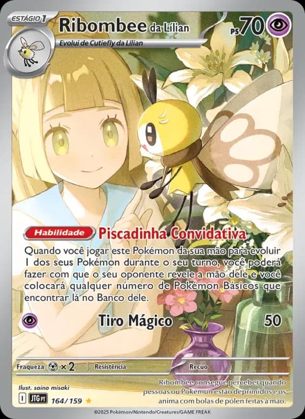 Ribombee da Lílian — Amigos de Jornada 164 Portuguese Pokémon card