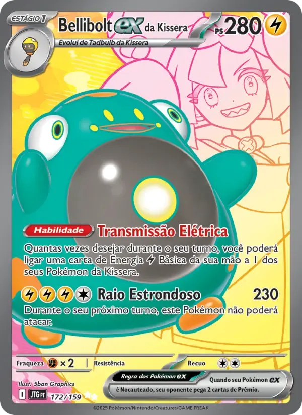 Bellibolt ex da Kissera — Amigos de Jornada 172 Portuguese Pokémon card