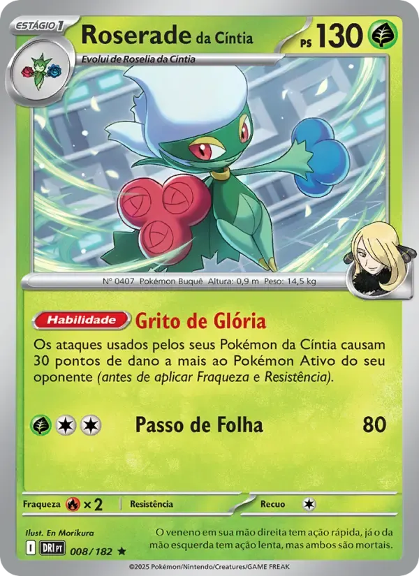Roserade da Cíntia — Rivais Predestinados 8 Portuguese Pokémon card