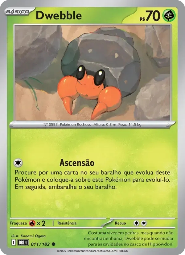 Dwebble — Rivais Predestinados 11 Portuguese Pokémon card
