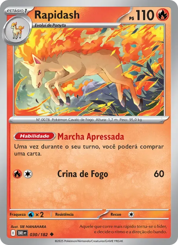 Rapidash — Rivais Predestinados 30 Portuguese Pokémon card