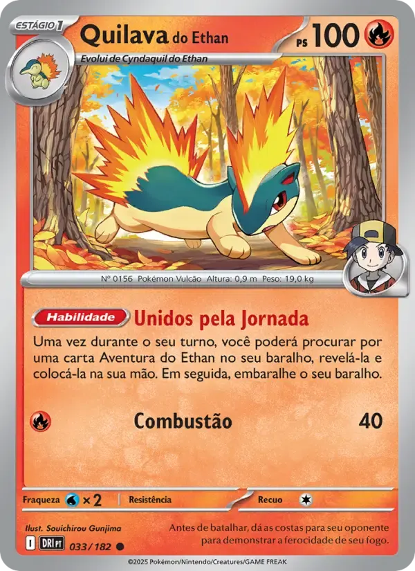 Quilava do Ethan — Rivais Predestinados 33 Portuguese Pokémon card