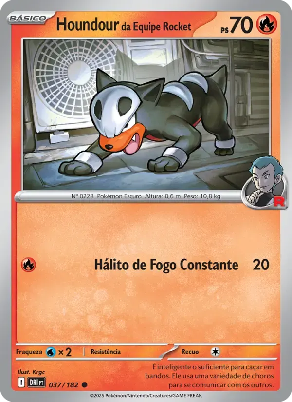 Houndour da Equipe Rocket — Rivais Predestinados 37 Portuguese Pokémon card