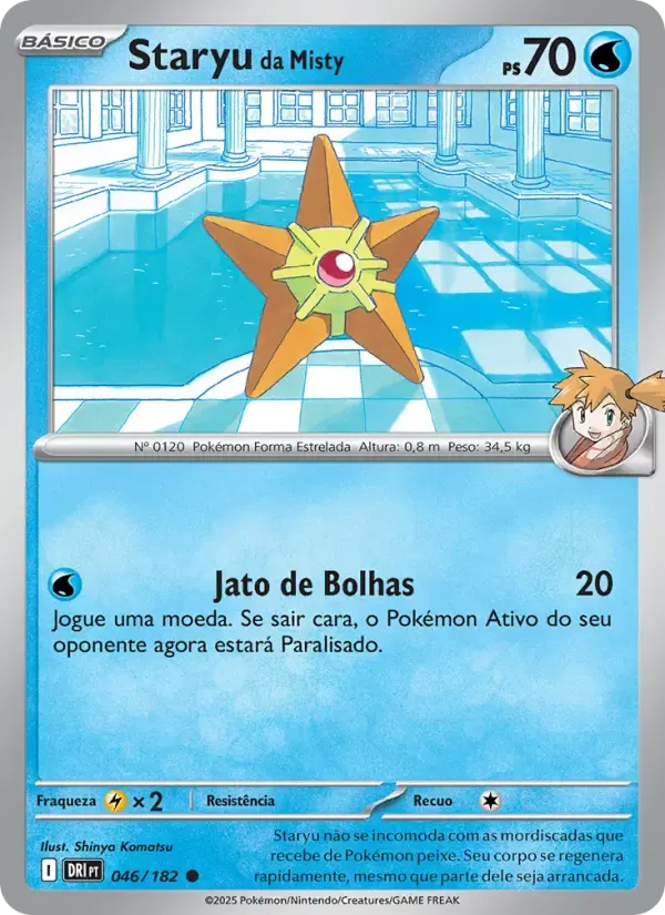 Staryu da Misty — Rivais Predestinados 46 Portuguese Pokémon card