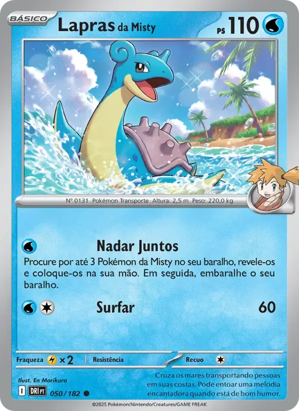 Lapras da Misty — Rivais Predestinados 50 Portuguese Pokémon card