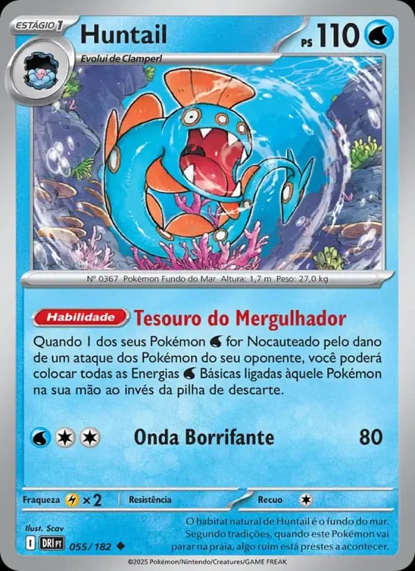 Huntail — Rivais Predestinados 55 Portuguese Pokémon card