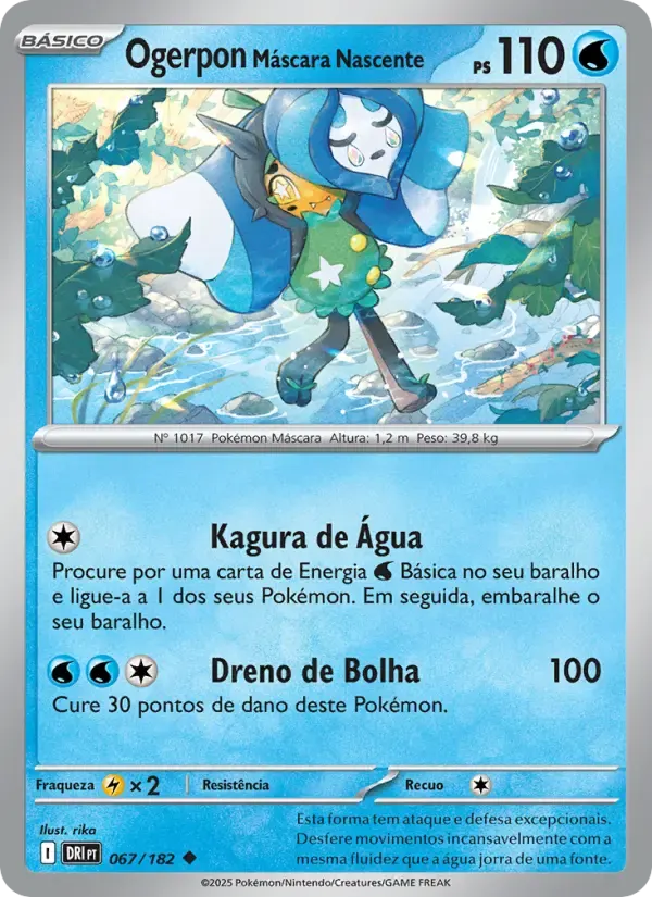 Ogerpon Máscara Nascente — Rivais Predestinados 67 Portuguese Pokémon card