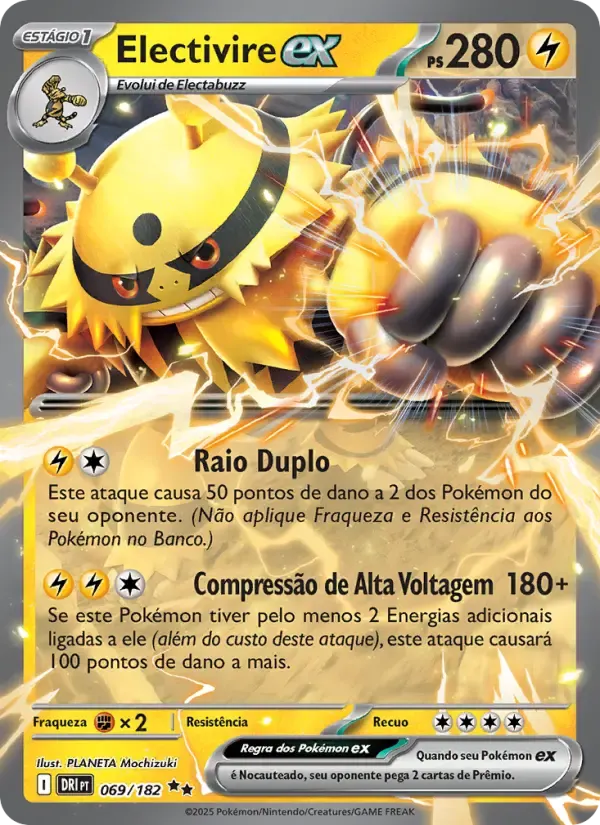 Electivire ex — Rivais Predestinados 69 Portuguese Pokémon card