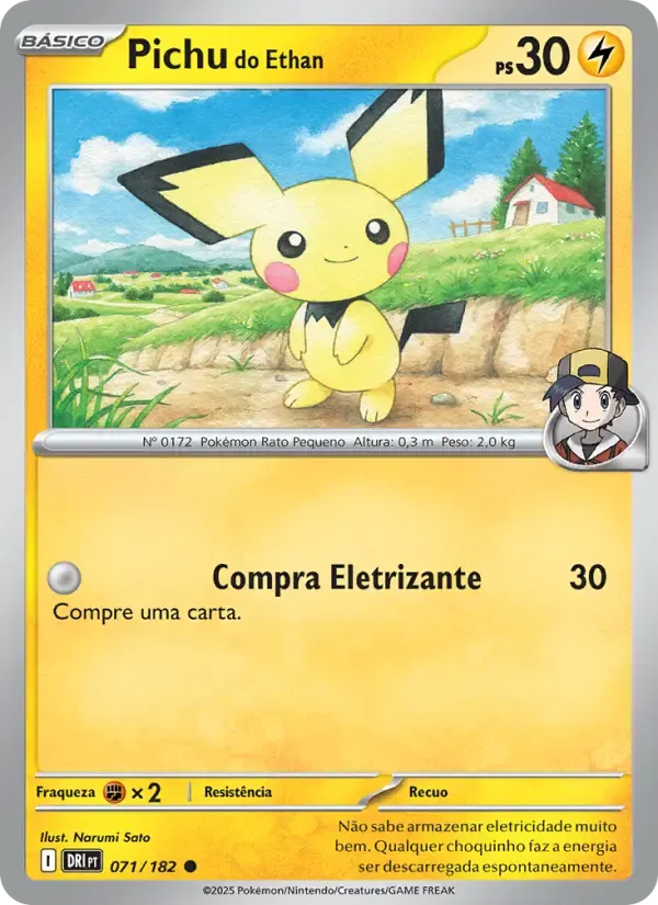 Pichu do Ethan — Rivais Predestinados 71 Portuguese Pokémon card