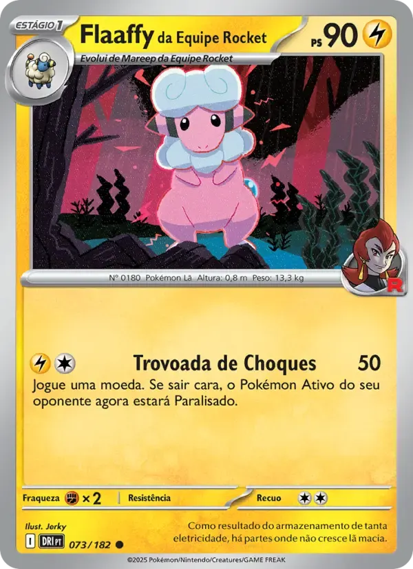 Flaaffy da Equipe Rocket — Rivais Predestinados 73 Portuguese Pokémon card
