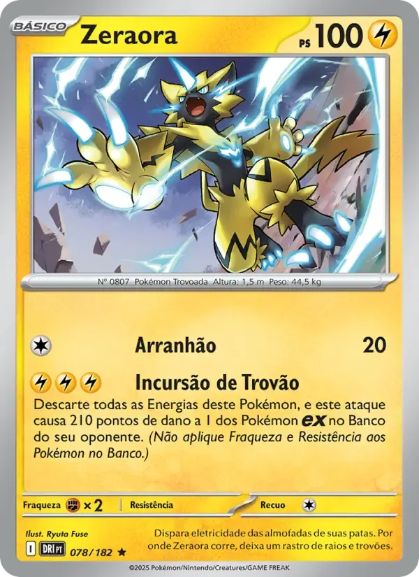 Zeraora — Rivais Predestinados 78 Portuguese Pokémon card