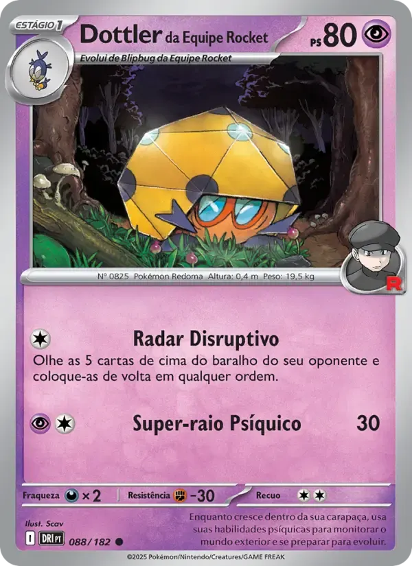Dottler da Equipe Rocket — Rivais Predestinados 88 Portuguese Pokémon card