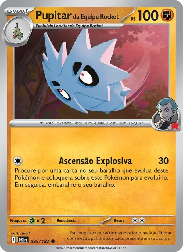 Pupitar da Equipe Rocket — Rivais Predestinados 95 Portuguese Pokémon card